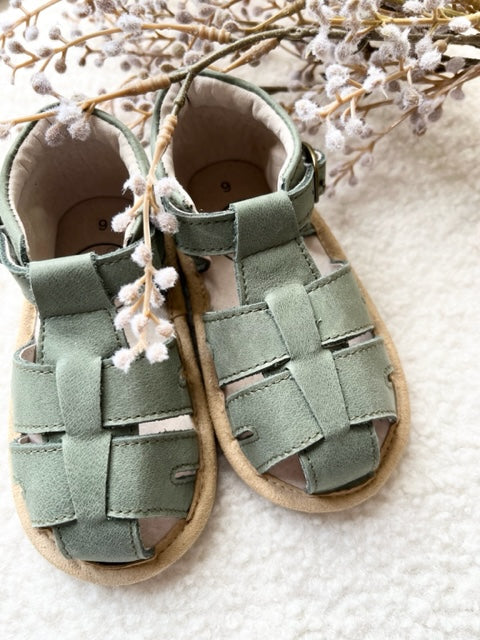 Zoe Sandal - Olive Wax Leather