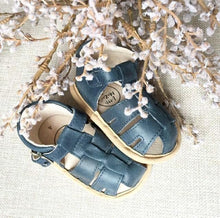 Load image into Gallery viewer, Zoe Sandal - Navy Wax Leather
