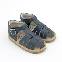 Load image into Gallery viewer, Zoe Sandal - Navy Wax Leather
